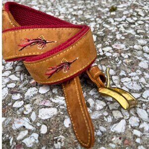 Handmade Needlepoint Fly Fishing Belt Size 40 Solid Brass USA